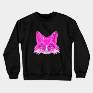 pinky fox face cartoon Crewneck Sweatshirt